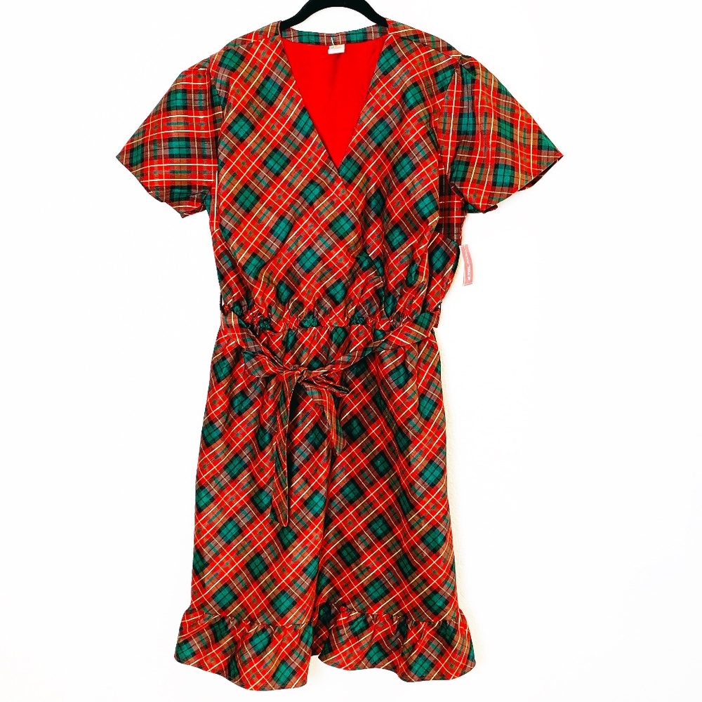 Tartan Plaid Dress Womens XXL Red Green Gold Christmas Holiday Festive Gymboree